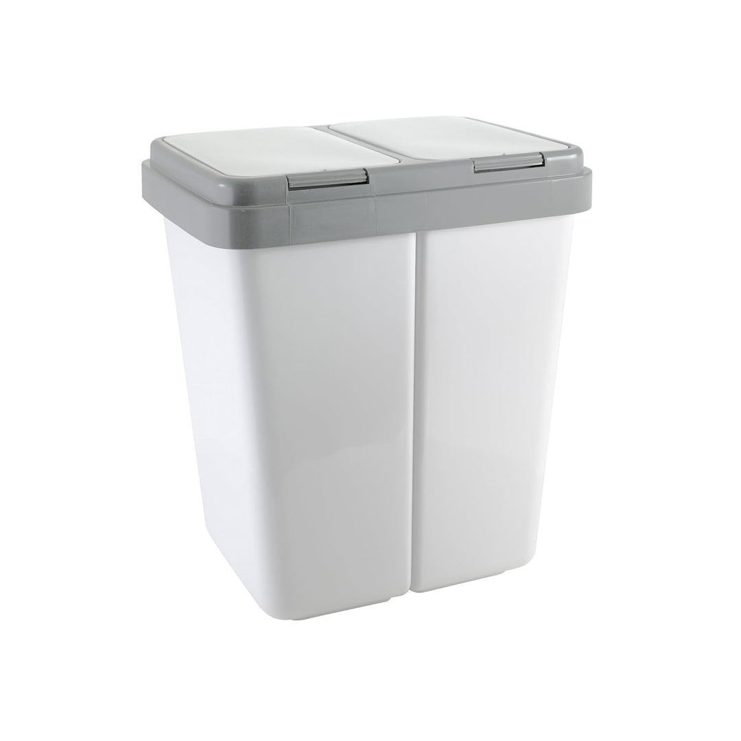 axentia 235168 Zweimer Müllbehälter, Kunststoff, grau A 1 - Pack, A 1 - Pack