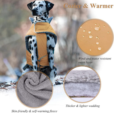VIVAGLORY Hunde Wintermäntel, Schnee- und Winddicht Sowie Wasserabweisend Hunde Wintermantel mit Bau
