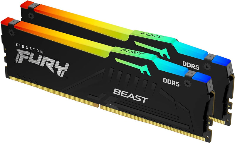 Kingston Fury Beast DDR5 RGB 64GB (2x32GB) 5200MT/s DDR5 CL40 DIMM Desktop Gaming Speicher Kit mit 2