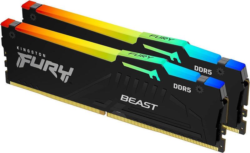 Kingston Fury Beast DDR5 RGB 32GB (2x16GB) 5600MT/s DDR5 CL40 DIMM Desktop Gaming Speicher Kit mit 2