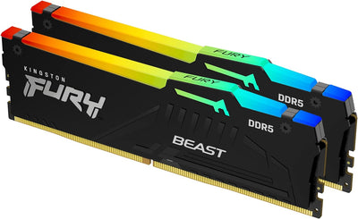 Kingston Fury Beast DDR5 RGB 16GB (2x8GB) 5200MT/s DDR5 CL40 DIMM Desktop Gaming Speicher Kit mit 2