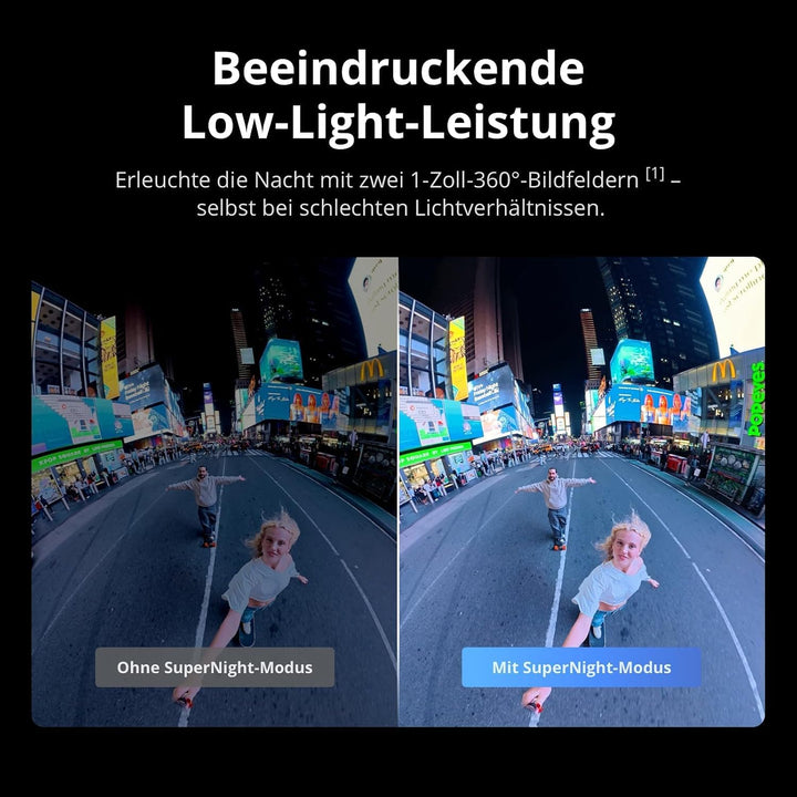 DJI Osmo 360 Essential Combo, 1,2 m unsichtbarer Selfie-Stick-Kit, 2 Akkus, Kamera 1-Zoll 360° Aufna