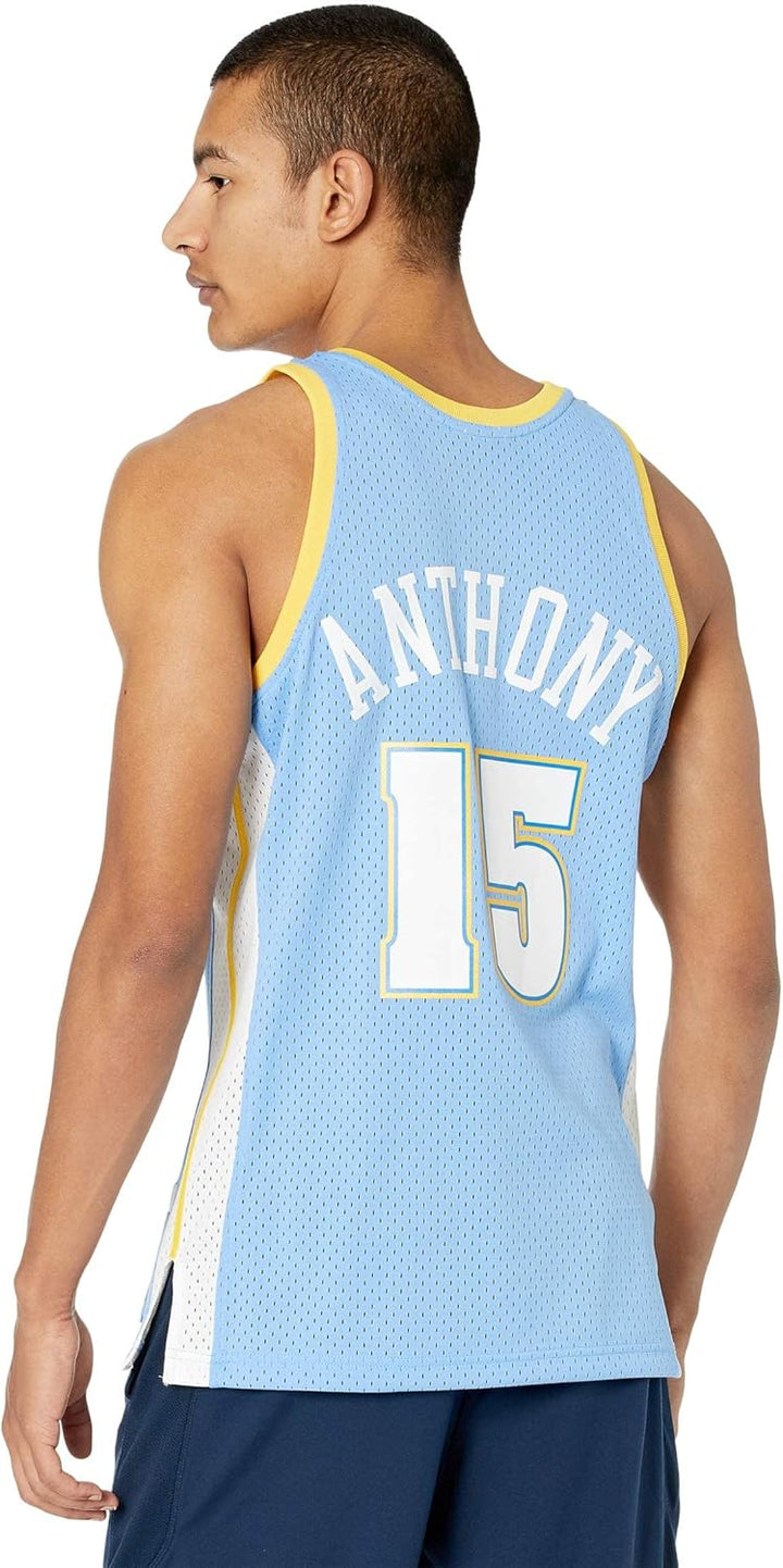Mitchell & Ness NBA Denver Nuggets Carmelo Anthony Trikot Herren S Hellblau / Gelb, S Hellblau / Gel