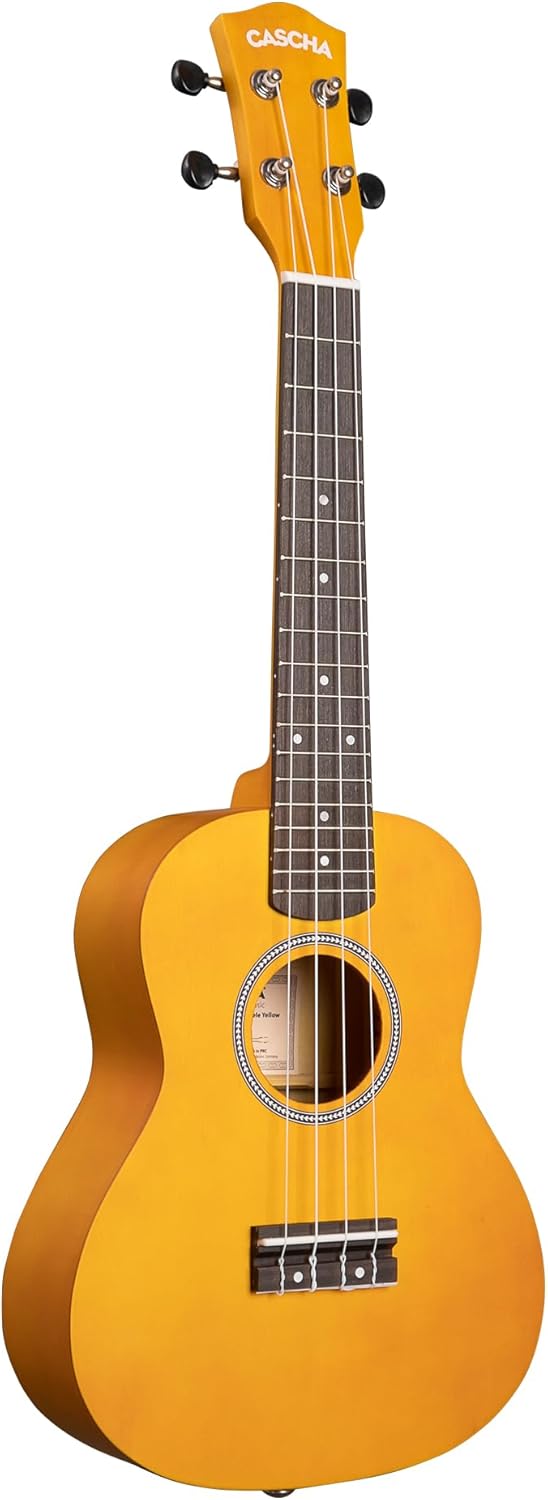Concert Ukulele Linden Yellow Set (incl. Bag, 3 Picks, Book, Tuner)