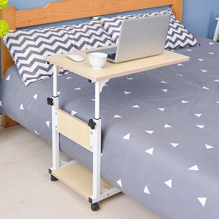 InSyoForeverEC Laptoptisch Beistelltisch mit Rollen höhenverstellbarer Sofatisch Kaffeetisch Betttis