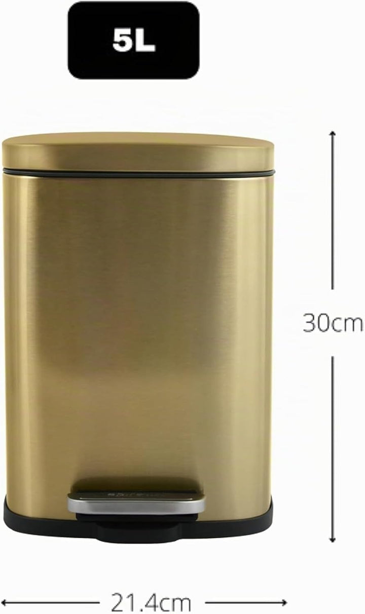 Spirella Kosmetikeimer 5 Liter Edelstahl mit Absenkautomatik und Inneneimer Akira Badezimmer Mülleim