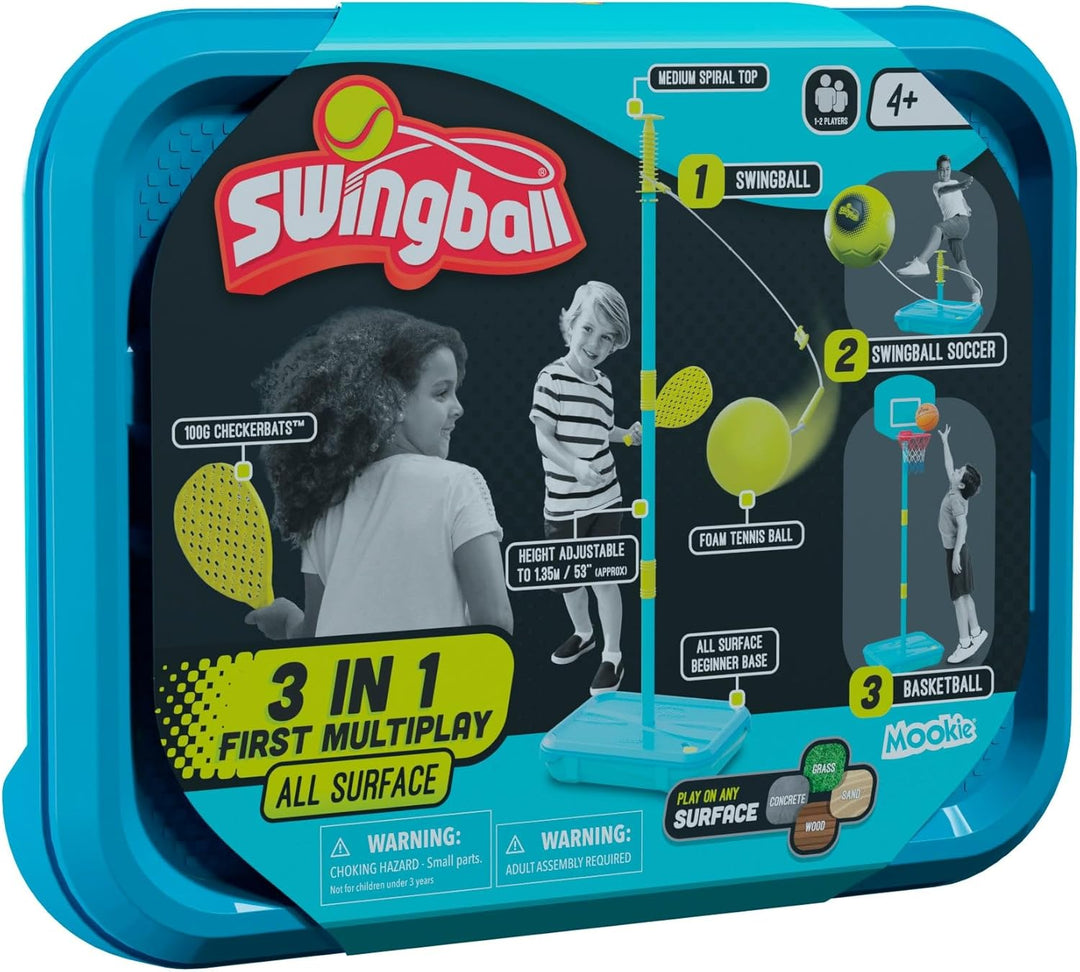 Swingball 7302AM Soccer und Premier Basketball, 3 in 1 Set, für Kleinkinder ab 4 Jahren, aktive Spie