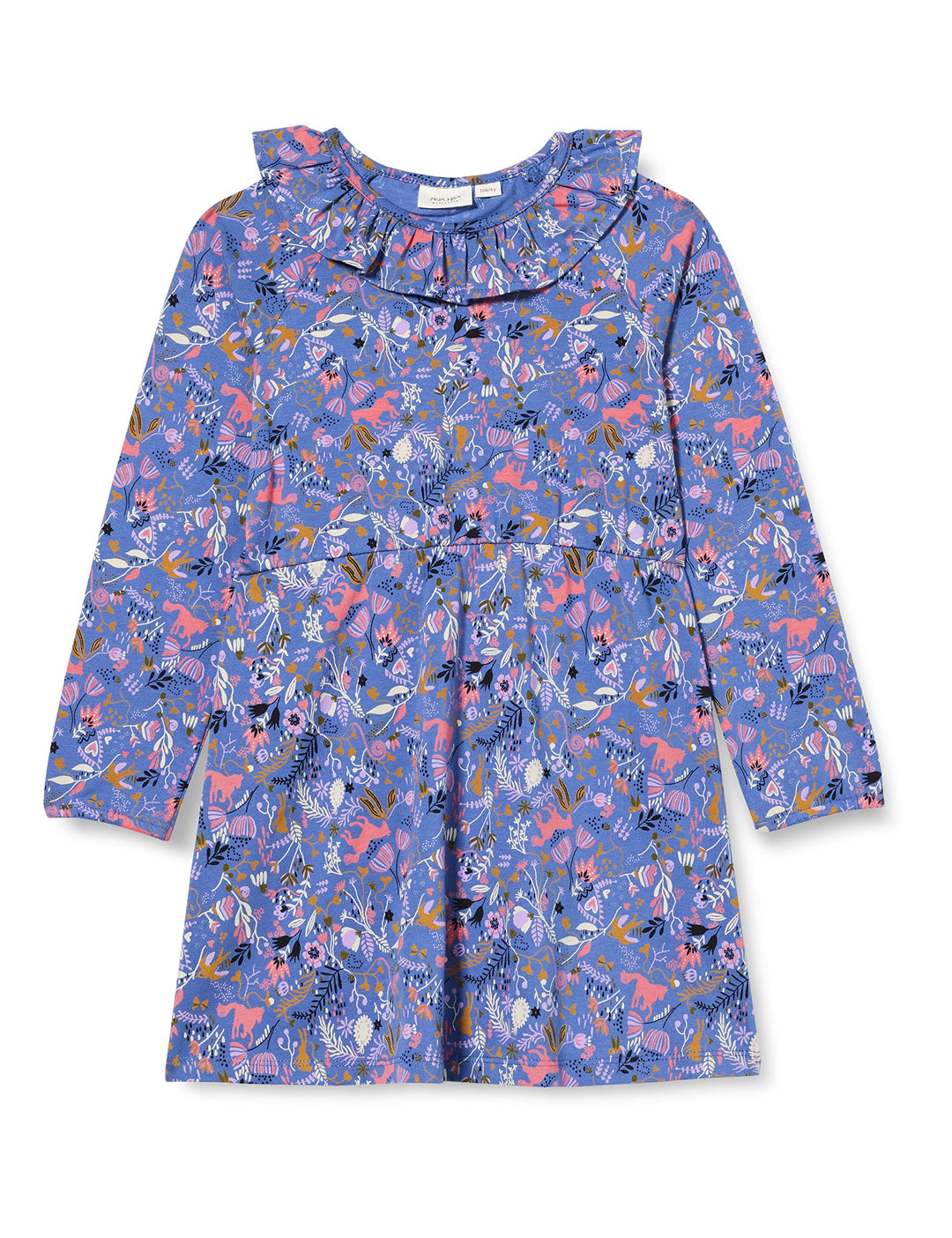 NOA NOA Miniature Mädchen Laikannm Dress 152 Print Blue/Rose, 152 Print Blue/Rose