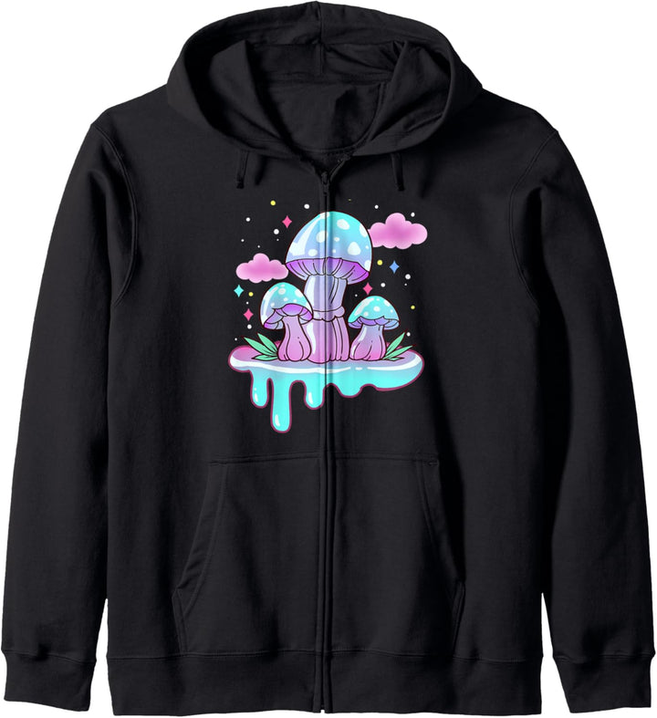 Pastell Goth Kawaii Pilze Kapuzenjacke