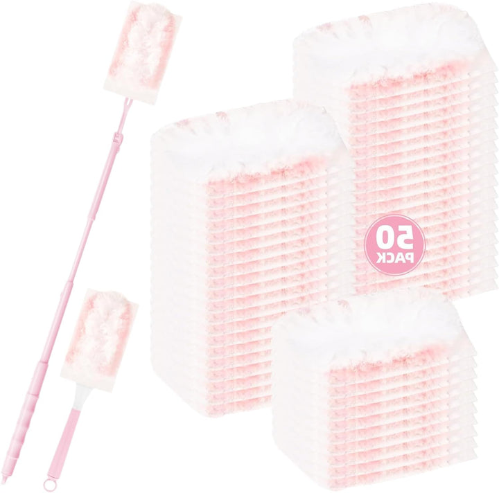 52 Stück Staubwedel Set, Kompatibel Swiffer Staubmagnet Nachfüllpack, Einweg Staubmagnet zur Reinige