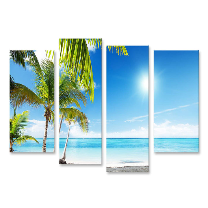 islandburner Bild auf Leinwand Karibisches Meer Und Kokosnusspalmen Bilder Wandbilder Poster Leinwan