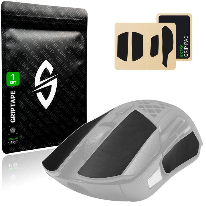 SensoryBoost Maus Grip Tape – kompatibel mit Steelseries Aerox 5 inkl. Zuschnitt-Pad – Schweissabsor