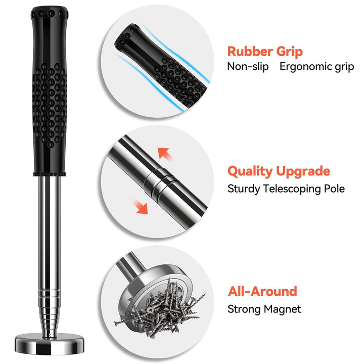 Magnet Pick Up Tool, Preciva Magnet Teleskopstab bis zu 15,8kg(35lb) Tragkraft, Magnetstab Telescopi