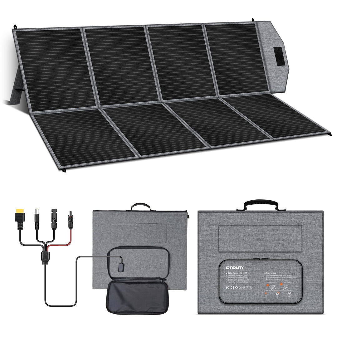 400W Tragbare Solarpanel, Faltbares Solarladegerät, MC4-Stromversorgung und Mehrere Ausgänge Folarmo