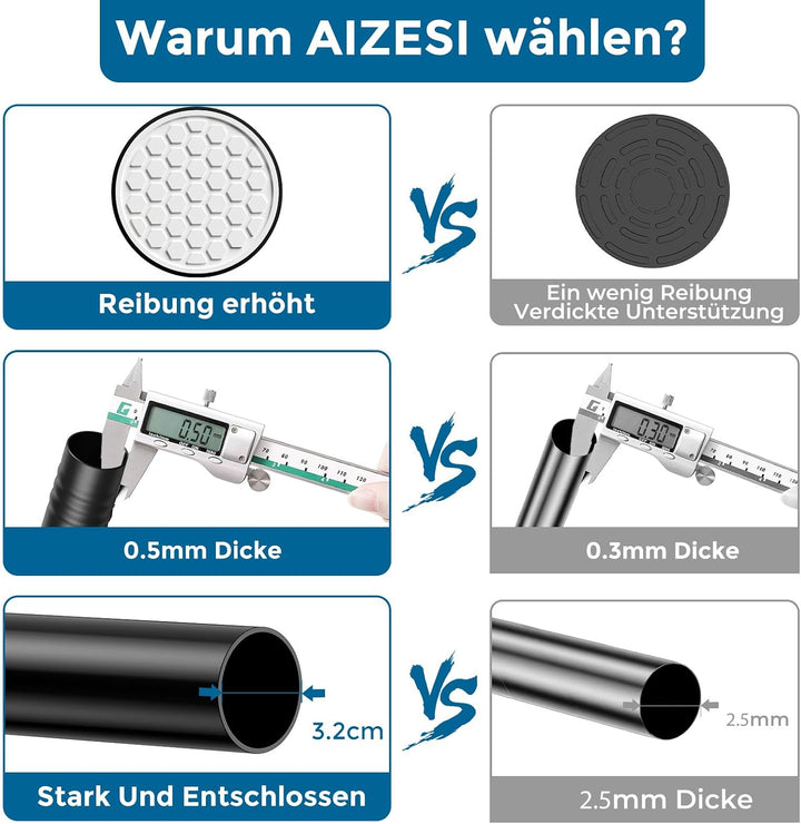 AIZESI 1 Stück Gardinenstange ohne Bohren 105-375cm Teleskopstange Vorhang Verstellbare Gardinenstan