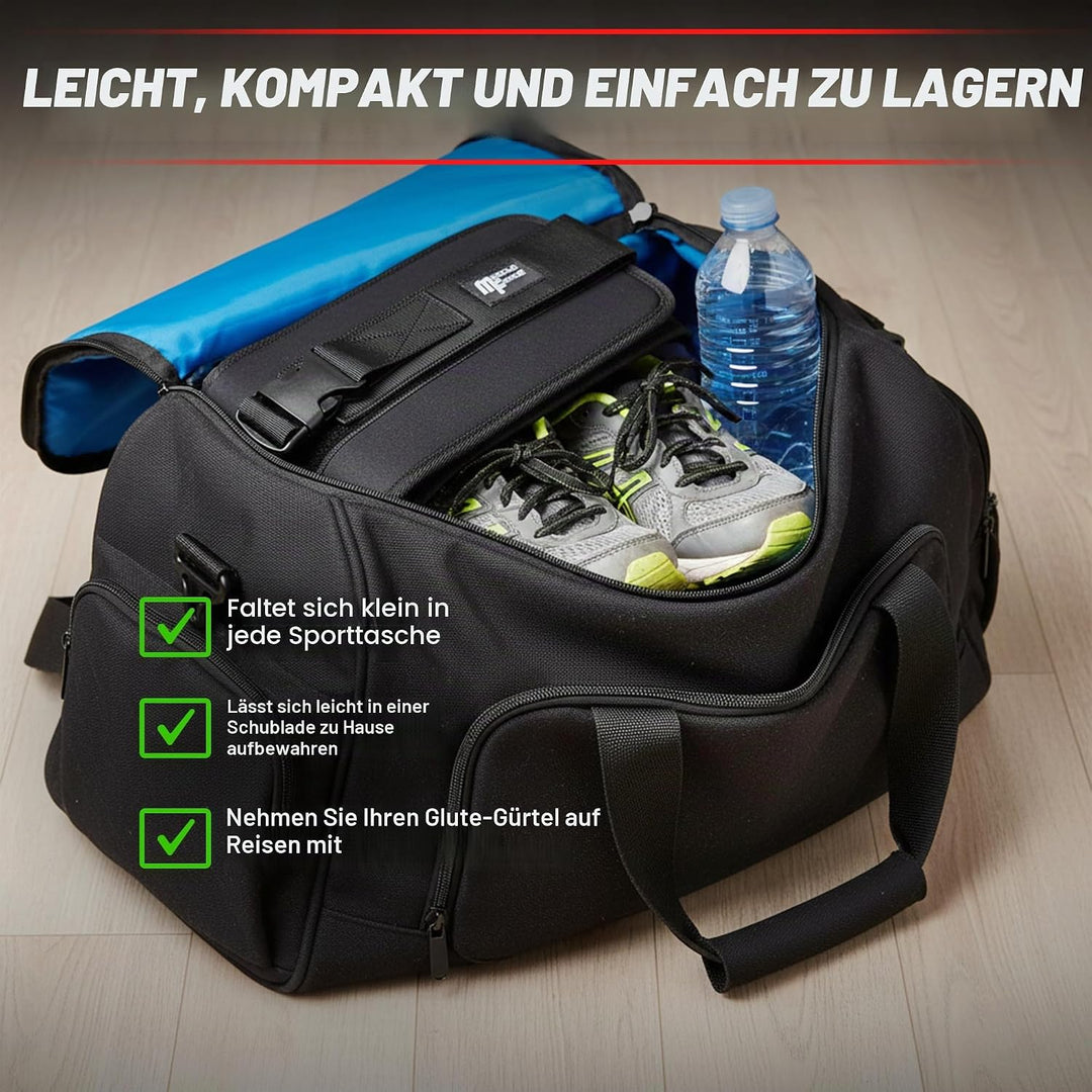 Hüft-Schubgurt, Gewichtheberlast zur Befestigung von Hanteln für Hüftübungen, Gesässbrücke, Planke,