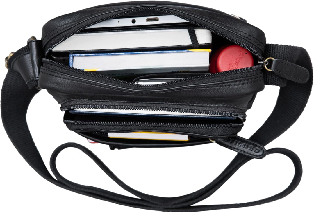 STILORD 'Jamie' Herren Ledertasche - Perfekt für Reisen & Alltag - Kleine Vintage Messenger Bag für