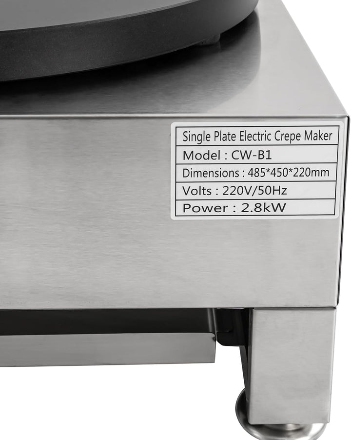 LKHDONG Elektrische Crepes Maker 45cm – Profi Crepesgerät mit Antihaftbeschichtung und Zubehör – 16