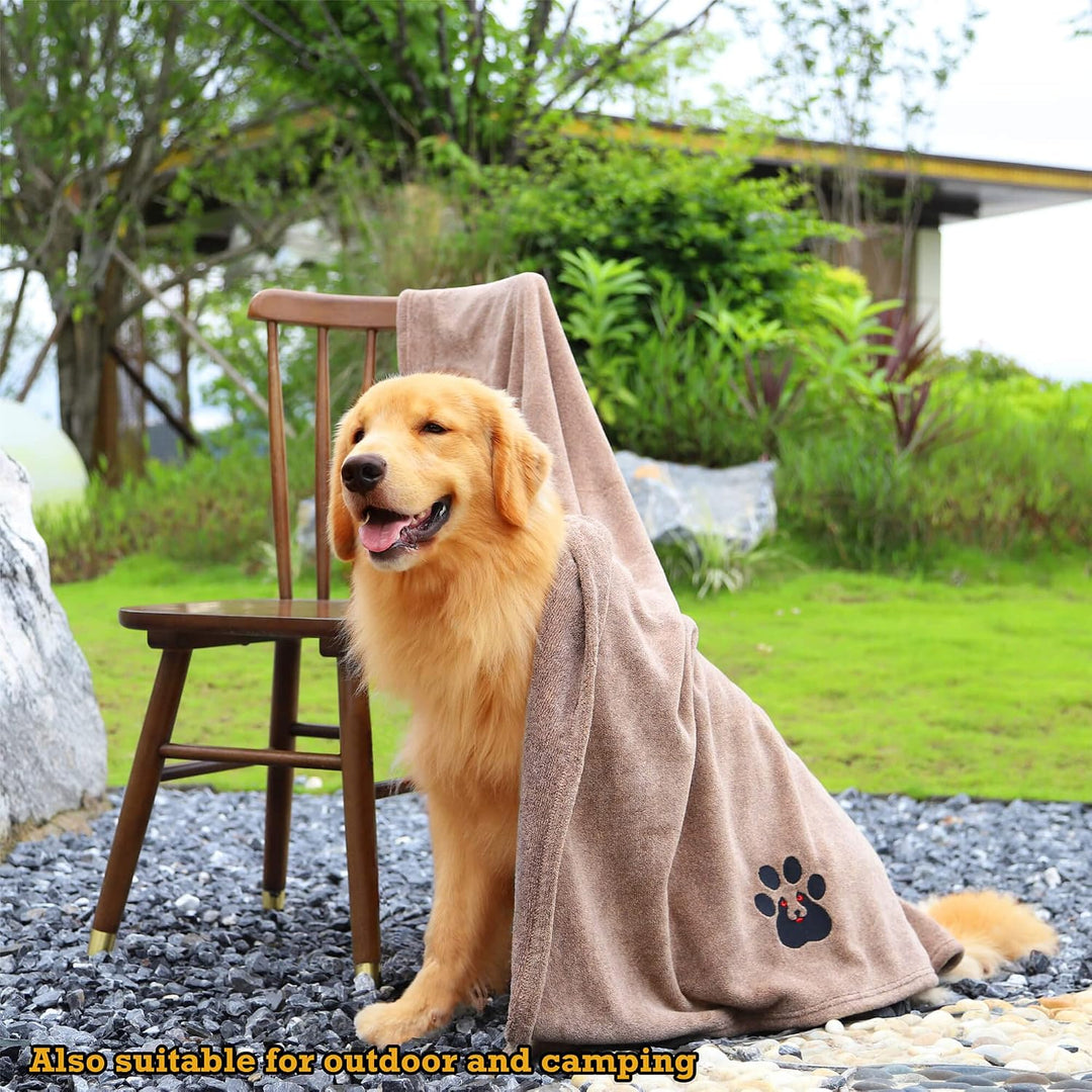 Dogvingpk Extra grosse Hundehandtücher zum Trocknen von Hunden, super saugfähig, weiche Mikrofaser,