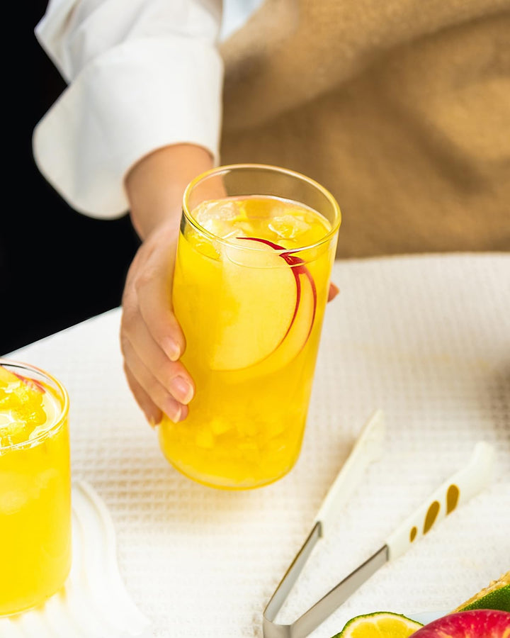 LUXU Trinkgläser, 540 ml, dünne Highball-Gläser, 4 Stück, transparent, hohe Glasbecher für Wasser, S
