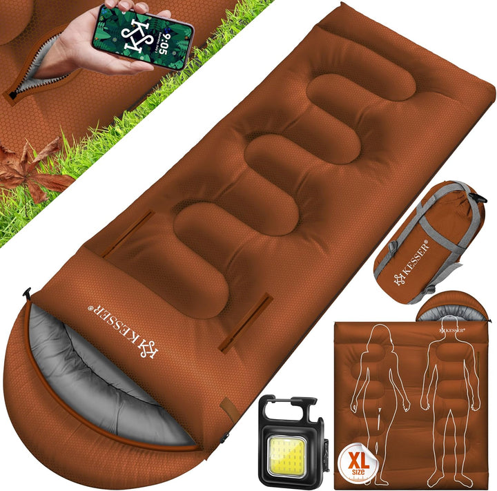 KESSER® Schlafsack Outdoor | Deckenschlafsack 3-4 Jahreszeiten | Camping-Sleeping-Bag für Erwachsene