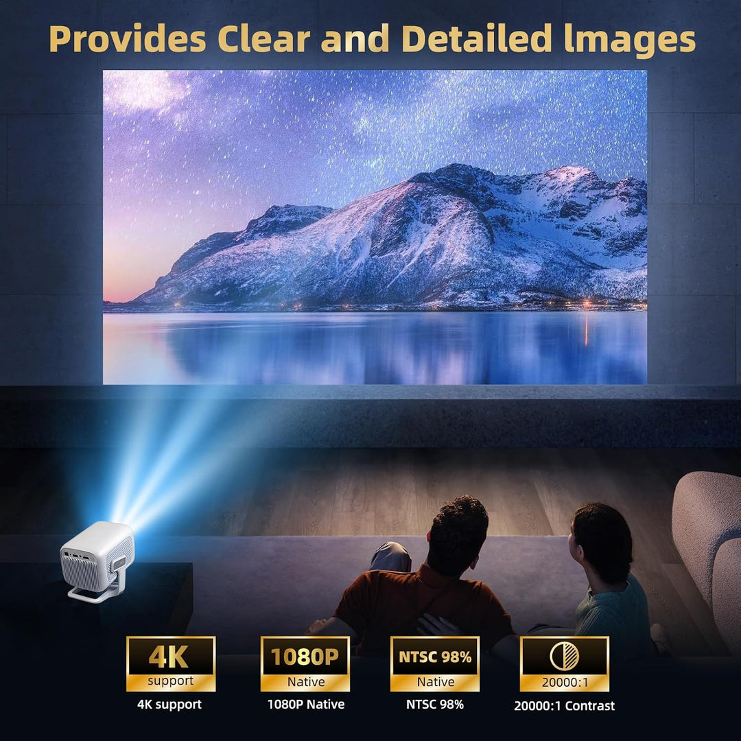 Beamer 4K [Kompatibel mit Netflix | Dolby Audio] 700 ANSI Smart-Projektor für Heimkino, Full HD 1080