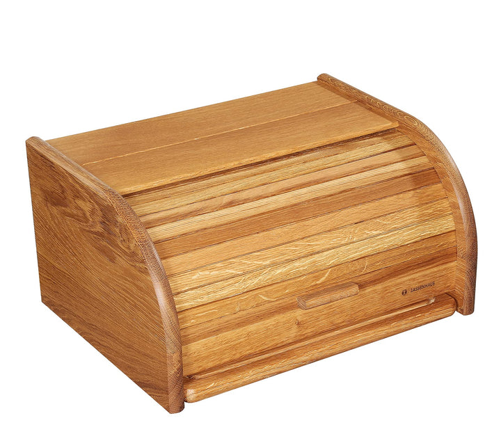 Zassenhaus Brotkasten Country, Brotkorb mit Rolldeckel und Schneidbrett, Eiche 40 x 30 x 20 cm Zasse