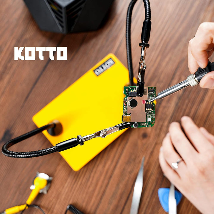 KOTTO Dritte Hand Löthilfe Third Hand Löten Magnetisch Leiterplattenhalter Werkzeug Zwei Arme Helfen