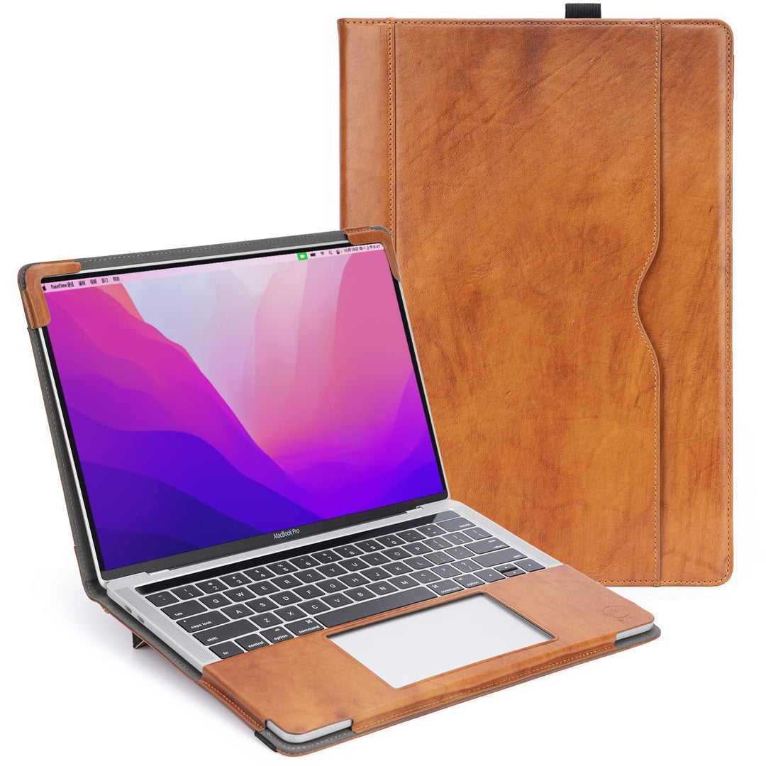 TYTX Hülle Kompatibel mit MacBook Air 13 Zoll Echtes Leder Cover Folio Book für MacBook Air 13 2021-