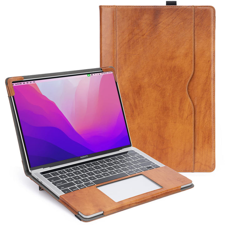 TYTX Hülle Kompatibel mit MacBook Air 13 Zoll Echtes Leder Cover Folio Book für MacBook Air 13 2021-