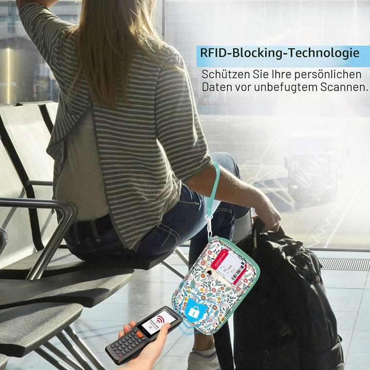 Fintie Reisepasshülle für 6 Personen, grosse Kapazität, RFID-blockierend, Reisedokumenten-Organizer,