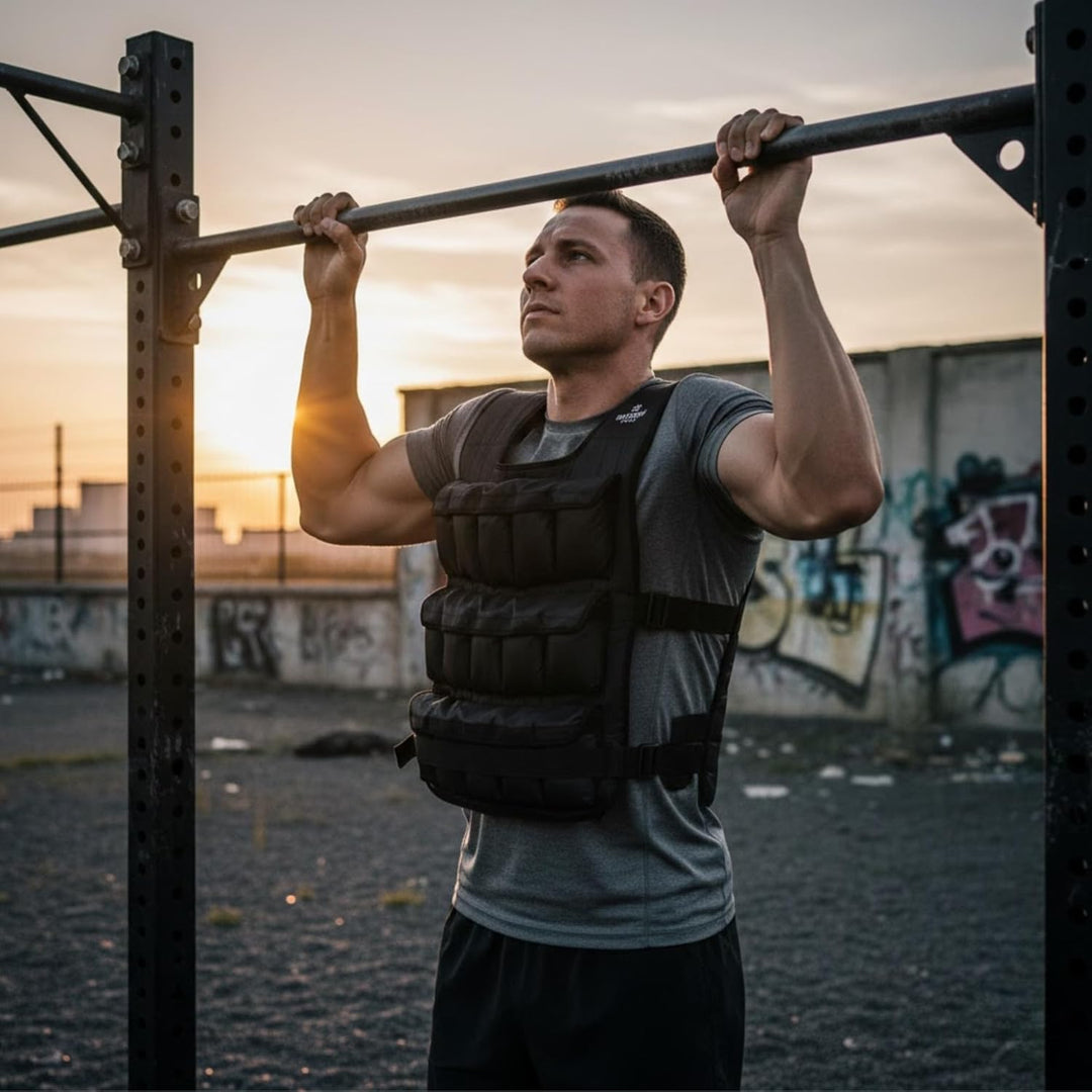 Matchu - Gewichtsweste - Weight Vest - Einstellbar bis zu 20 KG - Verstellbar mittels 30 Sandsäcken