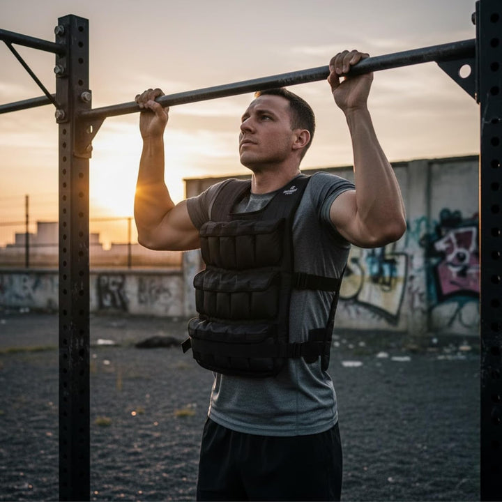 Matchu - Gewichtsweste - Weight Vest - Einstellbar bis zu 20 KG - Verstellbar mittels 30 Sandsäcken