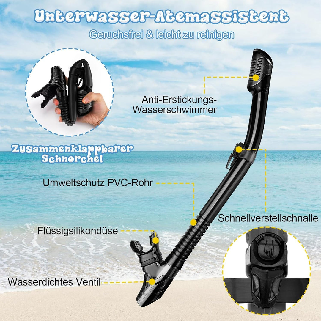 MILFECH Schnorchelset Erwachsene, Schnorcheln Set mit Taucherbrille und Trocken Schnorchel,Anti-Fog