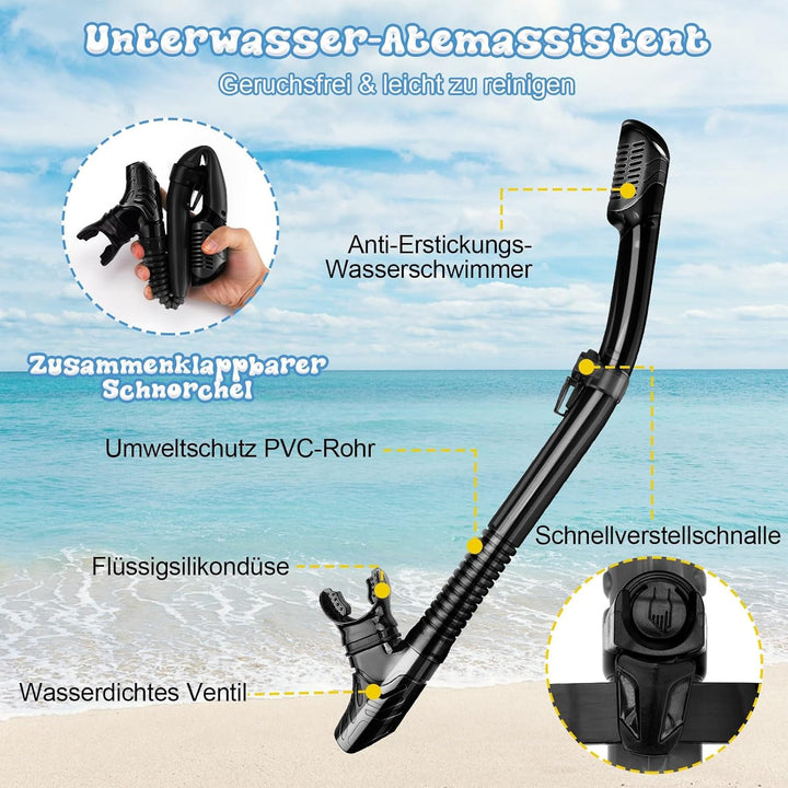 MILFECH Schnorchelset Erwachsene, Schnorcheln Set mit Taucherbrille und Trocken Schnorchel,Anti-Fog