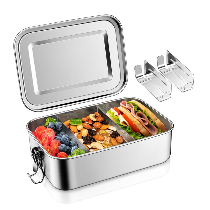 Homikit Bento Box, 1400ml Edelstahl Brotdose Lunchbox mit Fächern, Lunch Box Gross für Kinder Erwach