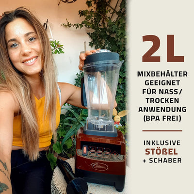 Hochleistungsmixer Optimum 9200A, 2611 Watt, 3.5PS, 6 Edelstahlklingen, 48000 U/min, 2L BPA-freier B