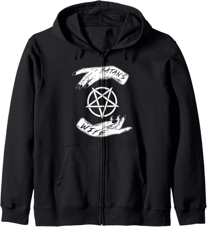 Satan's Wife Pentagram Satanic Gothic Satan Goth Occult Gift Kapuzenjacke