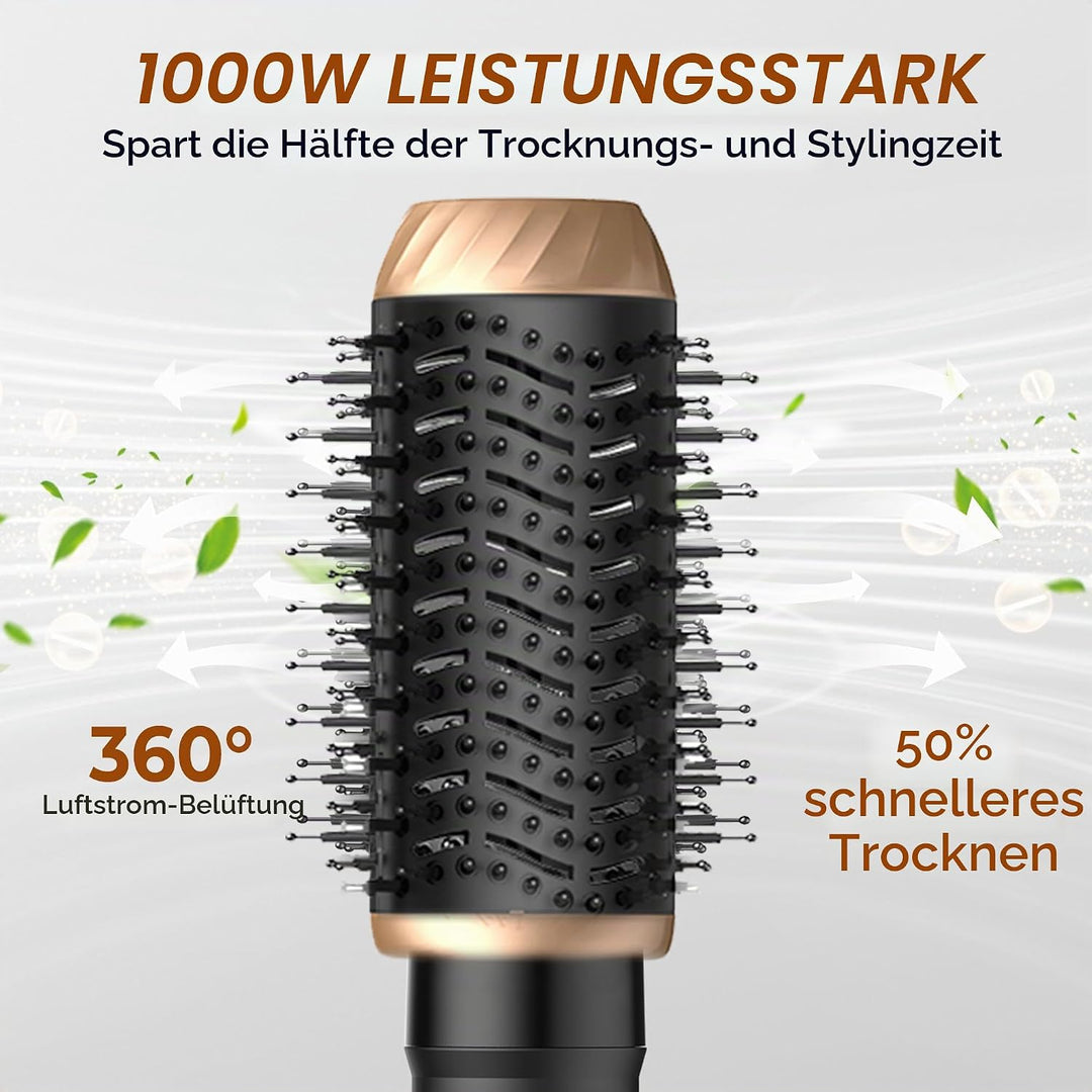 UKLISS Hairstyler 6 in 1 Airbrush Haarstyler | Pro Air Styler Set - 1000W Rundbürstenföhn, Air Curle