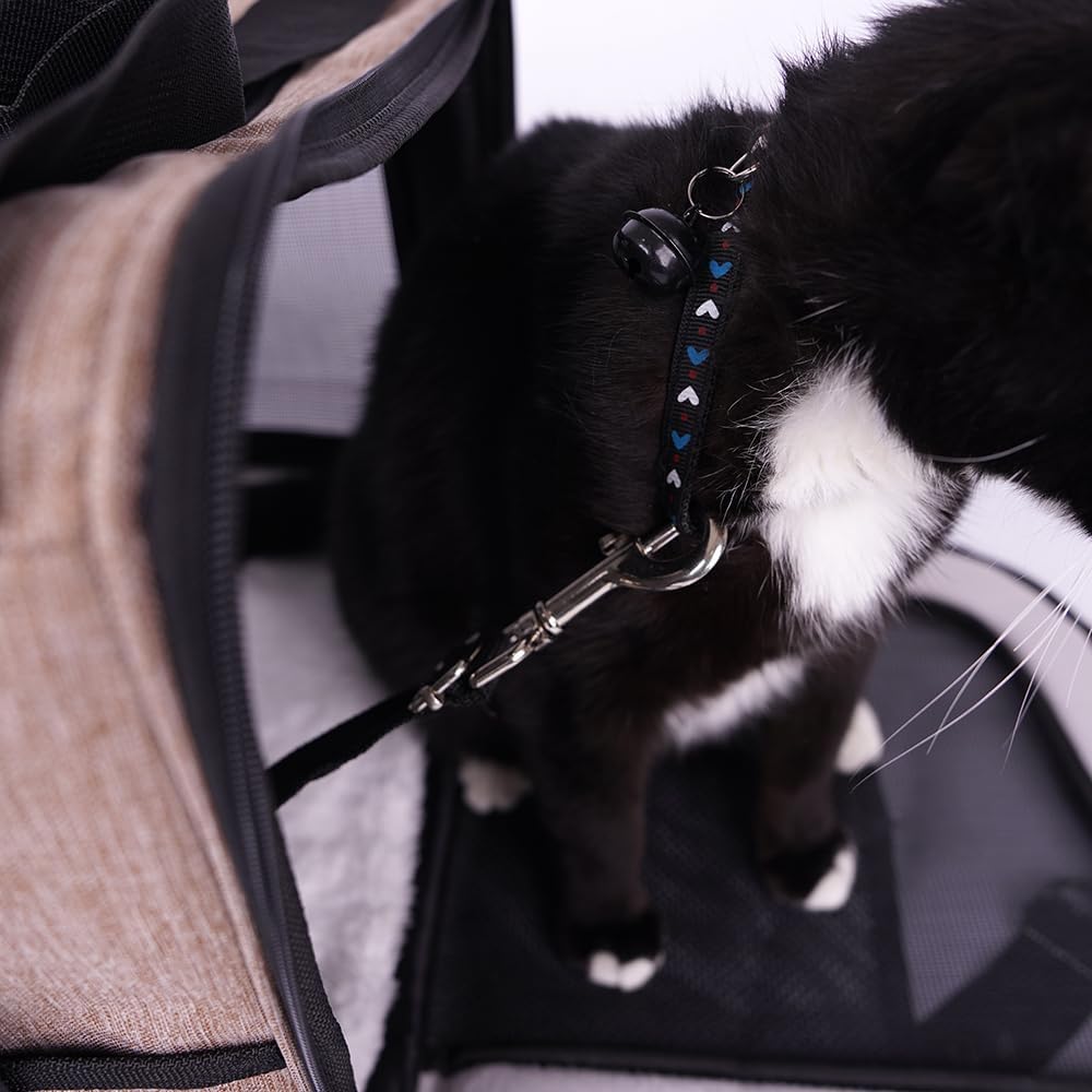 Transporttasche für Hund und Katze, atmungsaktiv, für Reisen, Belüftung, Seitentaschen, zwei Türen m