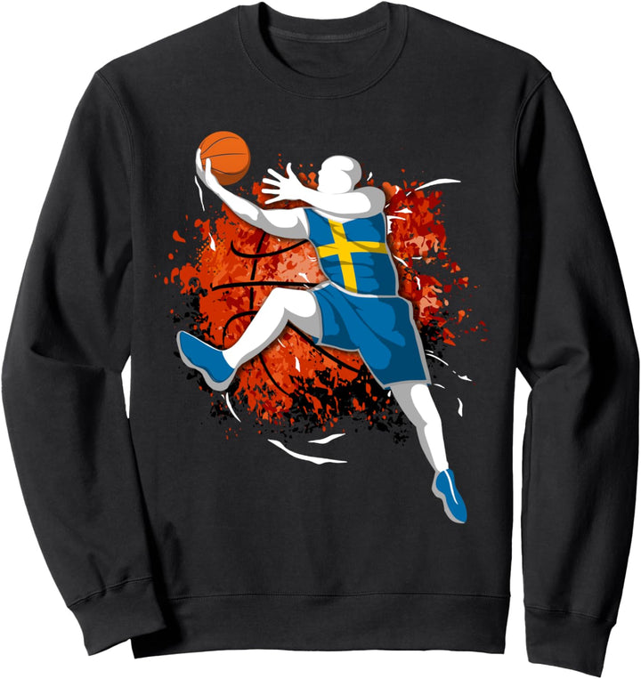 Schweden Basketball Mannschaft Schwedische Nationalflagge Sweatshirt
