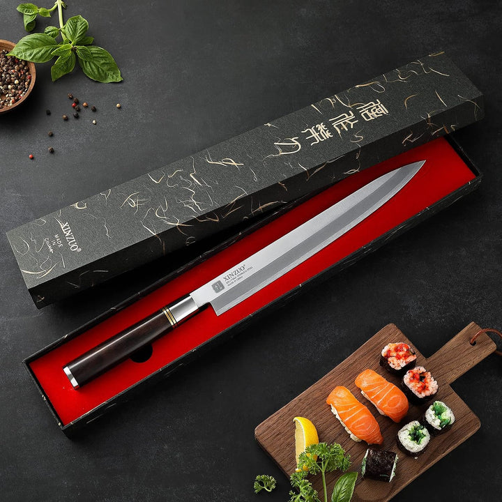 XINZUO 27cm Yanagiba Messer X7Cr17MoV Edelstahl, Sashimi Sushi Messer Einzelfase Klinge-Japanisches