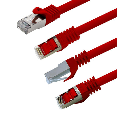 3,0m - rot - 10 Stück CAT.7 Computer Ethernet Kabel Netzwerkkabel (Rohkabel) Patchkabel S-FTP LSZH P