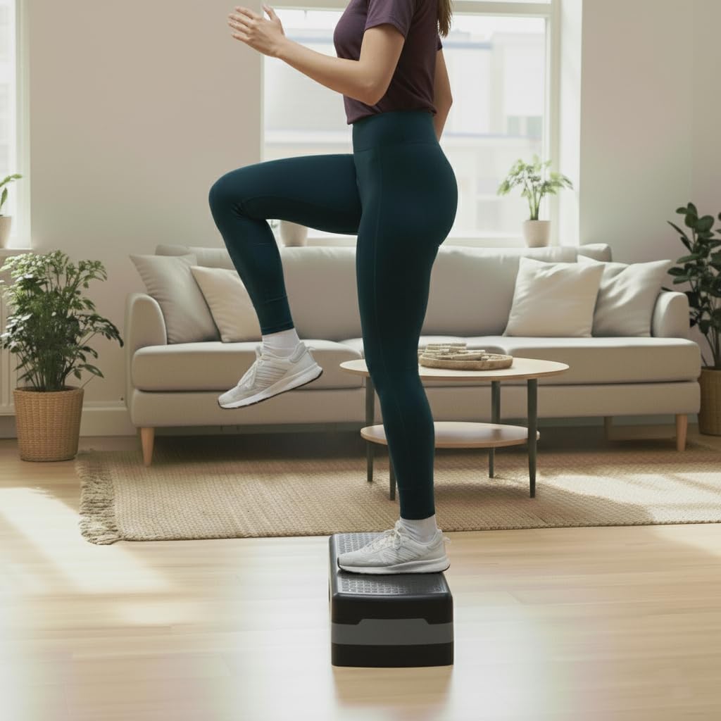 VirtuFit Essential Aerobic Fitness - Steppbrett für Zuhause Stepper höhenverstellbar und rutschfest