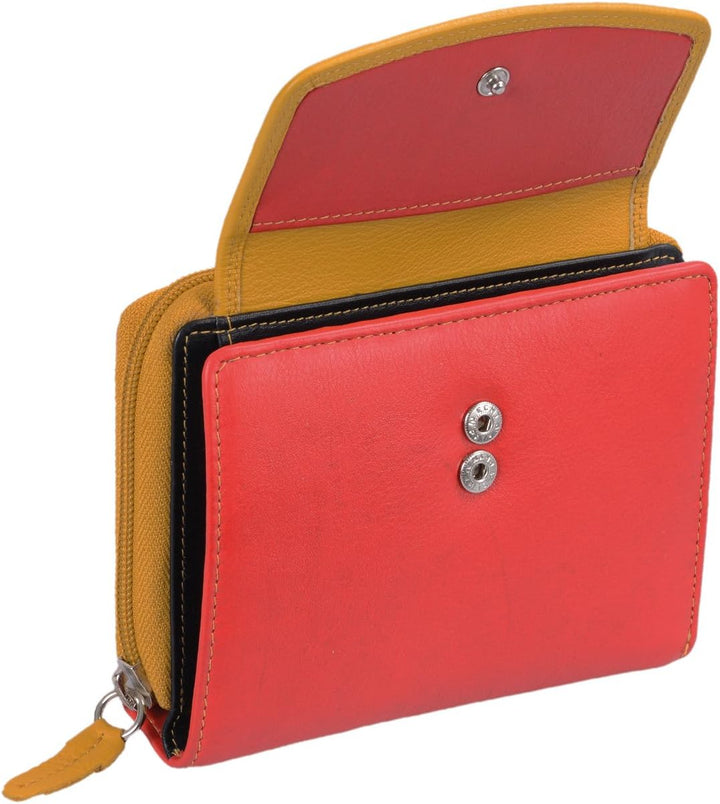 Damenbörse LEMONDO in Echt-Leder, 13x10cm Gelb, Gelb