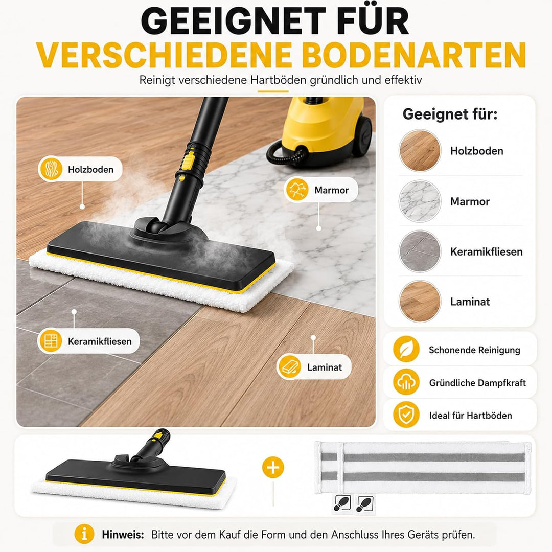 3 Stück Bodendüsenset Zubehör für Kärcher SC2 SC3 SC4 SC5, Ersatz Bodendüse für Kärcher EasyFix Damp