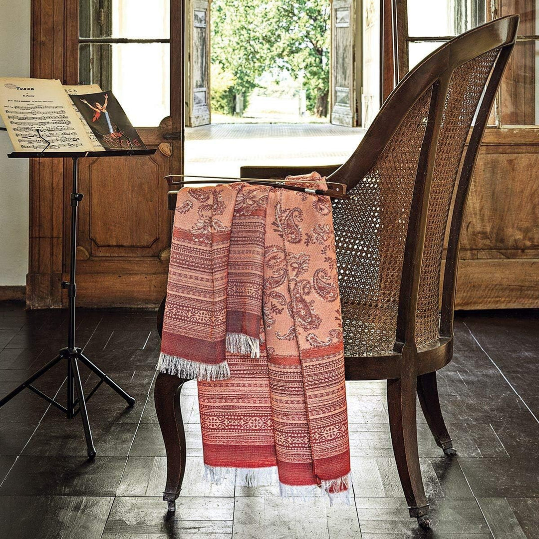 Bassetti Tosca Jacquard Plaid, Baumwolle, ORANGE, 140x190 cm 140x190 cm Orange, 140x190 cm Orange