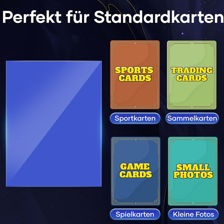 Mlikero 500 Stück Weiche Sammelkartenhüllen, 66 x 91 mm Standardgrösse Sammelkarten Einsteckhüllen,