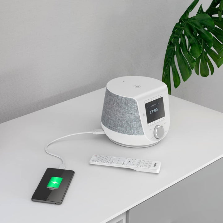 Hama DAB+ Digitalradio Internetradio (Smart Radio mit 2-Wege-Lautsprecher & Handy-Ladefunktion, WLAN