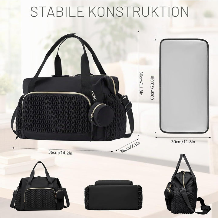 Multifunktionale Wickeltasche Gross, Mommy Bag Schultertasche mit Schnulleretui, Wasserdichte Baby W